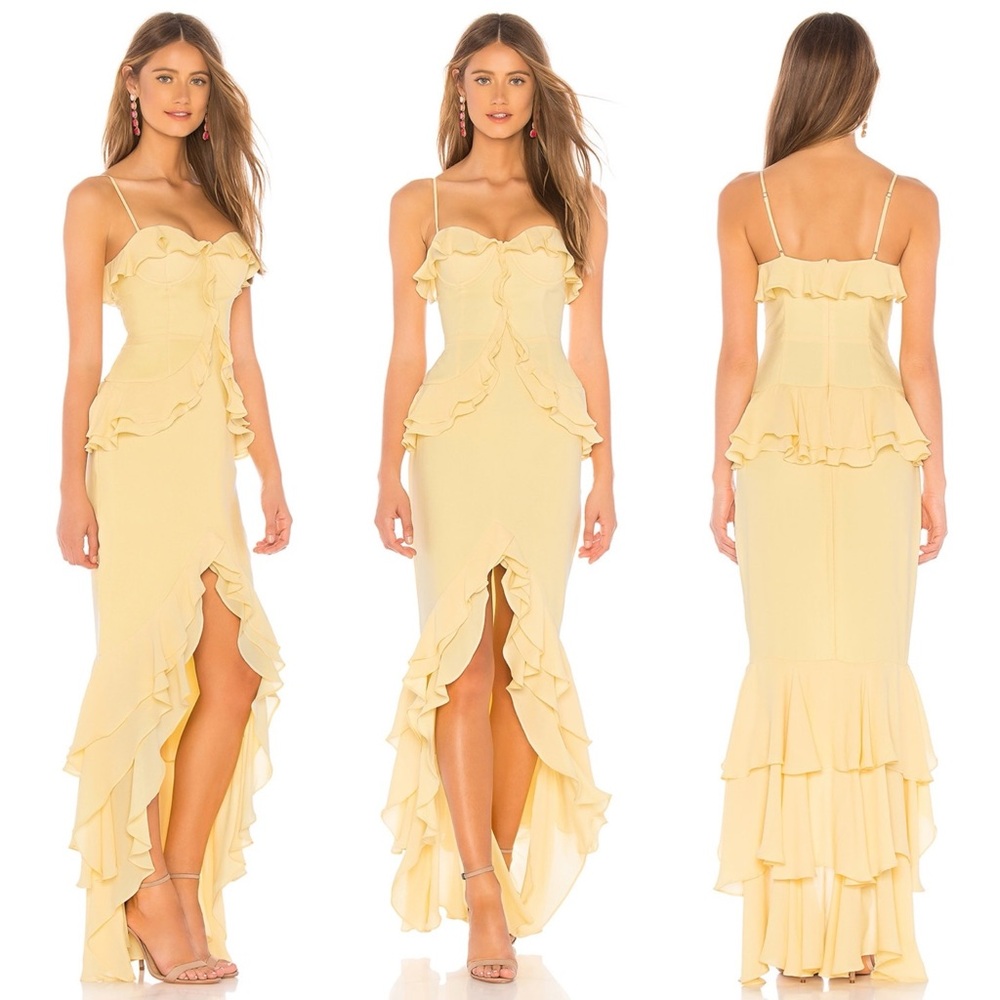Lovers and Friends Melissa Gown in Yellow Cream